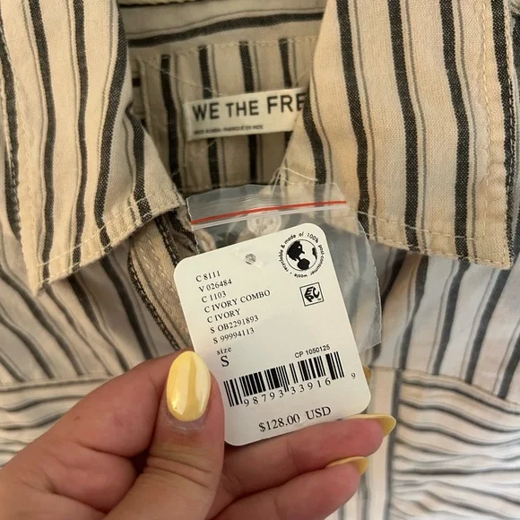 NWT Free People Christopher Linen Button Up - Picture 5 of 10